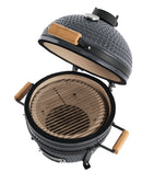 Landmann Kamado 16 inch Grey - Ceramic Charcoal BBQ - MLS Pizza Stone - Ø35.5 cm
