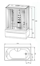 Paris bad/douche 170x90 h 220 cm veiligheidsglas 5 mm