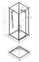 Domino complete douchecabine 90x90x210 alu mat 5mm glas