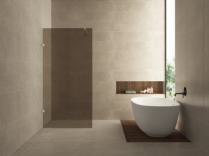 Less inloopdouche 900 x 2000 x 8 mm nano vintage brons glas/chroom