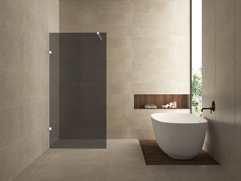 Less inloopdouche 1000 x 2000 x 8 mm nano rookglas glas/mat wit