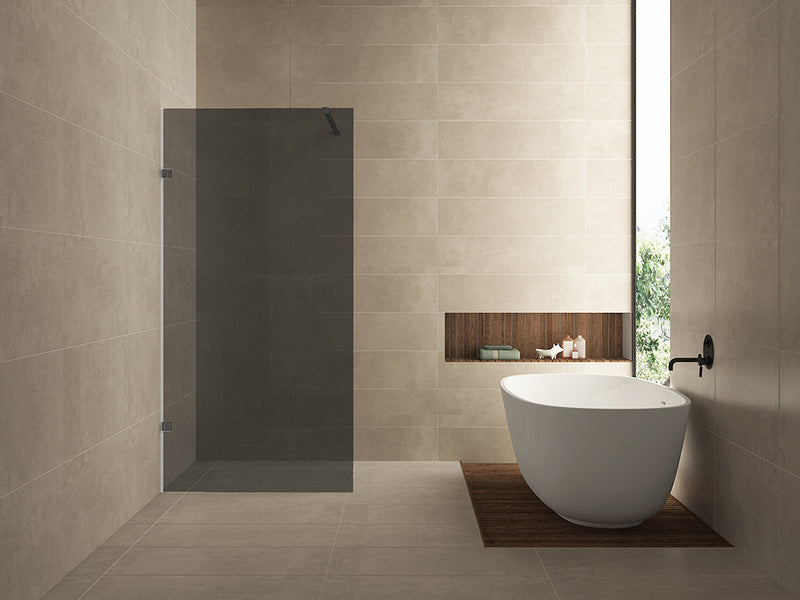 Less inloopdouche 1000 x 2000 x 8 mm nano rookglas glas/gunmetal