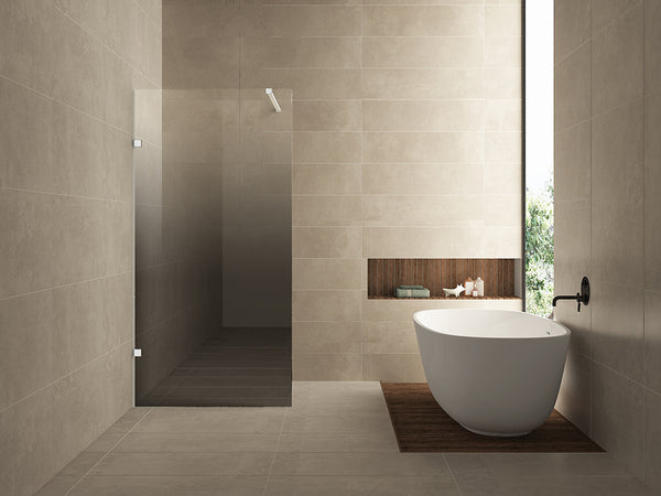 Less inloopdouche links 1000 x 2000 x 8 mm nano spiegelrook- naar helder glas/mat wit