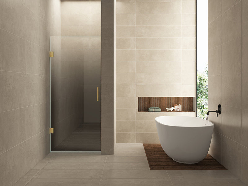 Less nisdeur links 700 x 2000 x 8 mm nano spiegelrook- naar helder glas/geborsteld messing