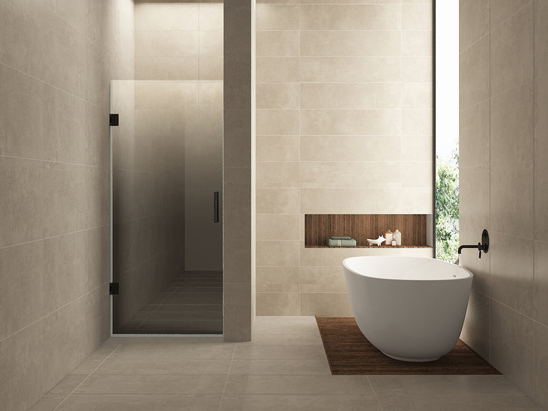 Less nisdeur links 800 x 2000 x 8 mm nano spiegelrook- naar helder glas/mat zwart