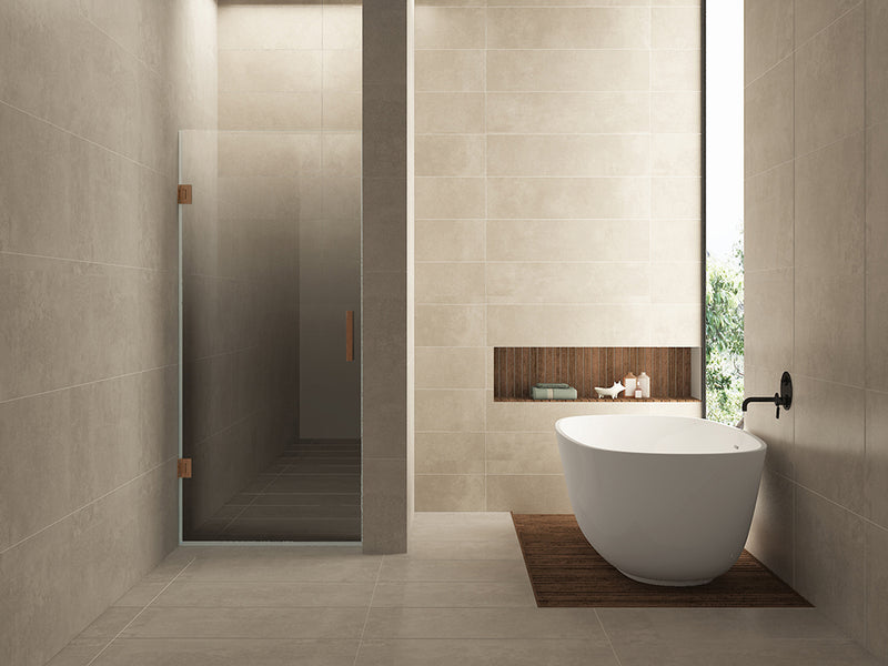 Less nisdeur links 800 x 2000 x 8 mm nano spiegelrook- naar helder glas/geborsteld brons koper