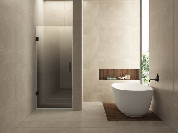 Less nisdeur links 900 x 2000 x 8 mm nano spiegelrook- naar helder glas/mat zwart