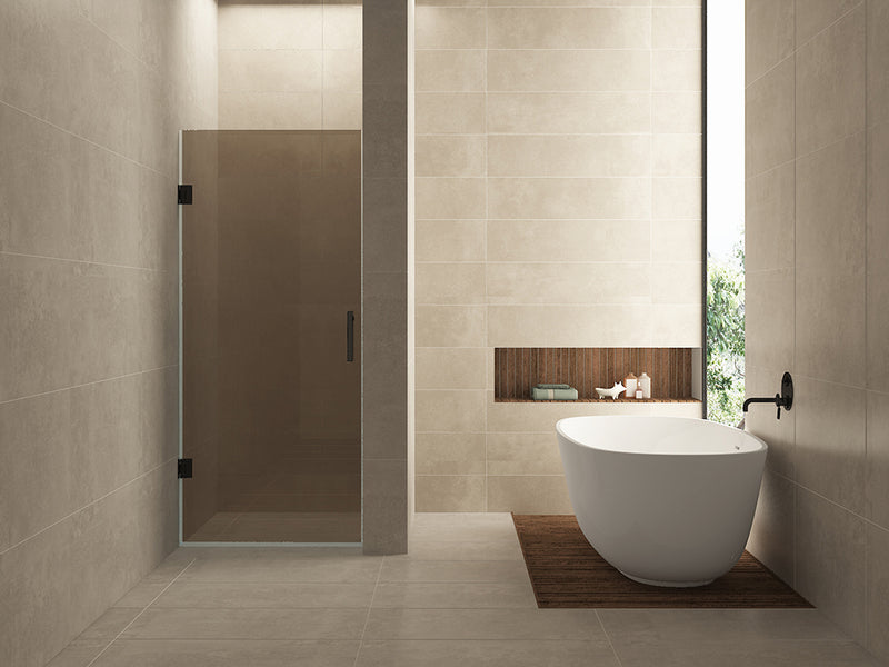 Less nisdeur 900 x 2000 x 8 mm nano vintage brons glas/mat zwart