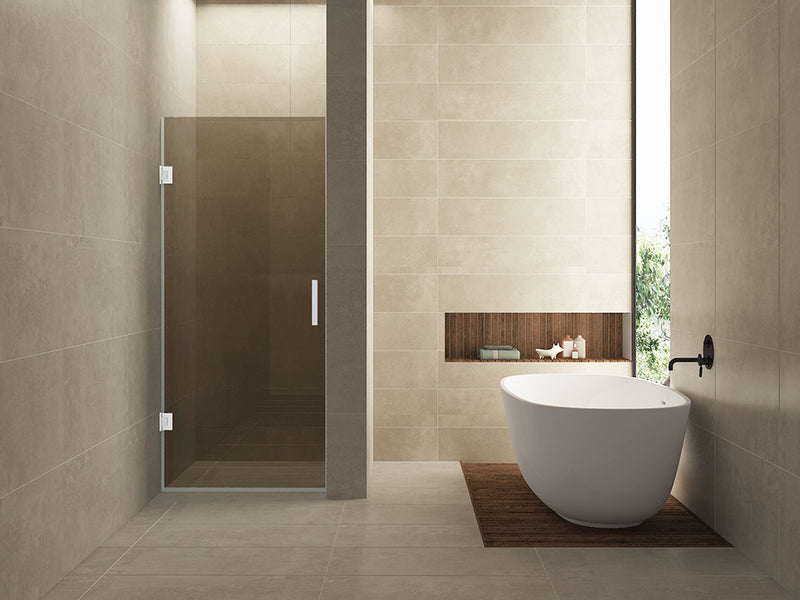 Less nisdeur 900 x 2000 x 8 mm nano vintage brons glas/mat wit