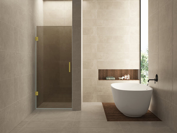 Less nisdeur 900 x 2000 x 8 mm nano vintage brons glas/geborsteld messing