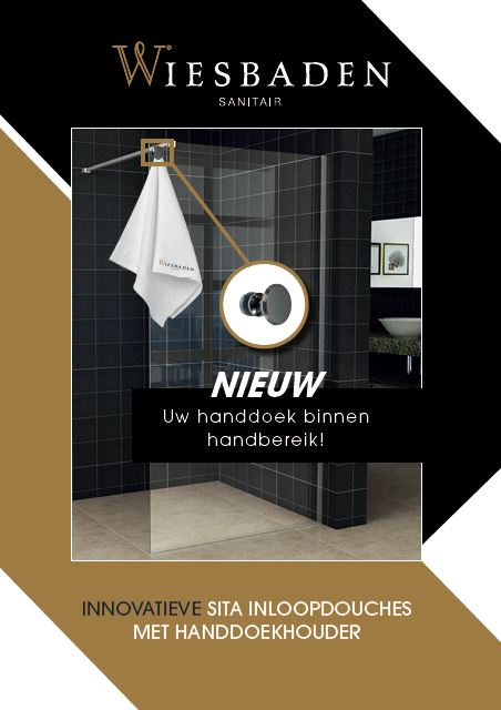 Sita inloopdouche met handdoekhouder 80x200 cm chroom/8 mm helder glas met Nano coating
