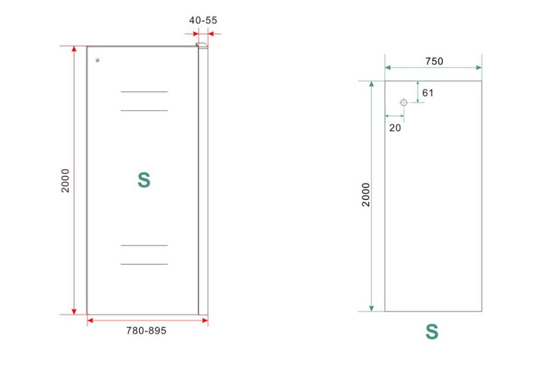 Sita inloopdouche met handdoekhouder 80x200 cm chroom/8 mm helder glas met Nano coating
