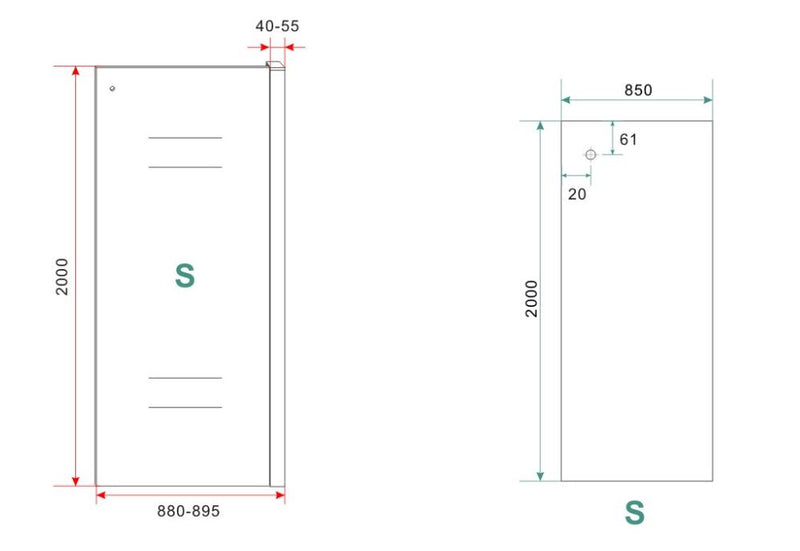Sita inloopdouche met handdoekhouder 90x200 cm chroom/8 mm helder glas met Nano coating