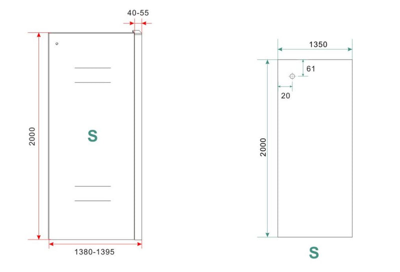 Sita inloopdouche met handdoekhouder 140x200 cm chroom/8 mm helder glas met Nano coating