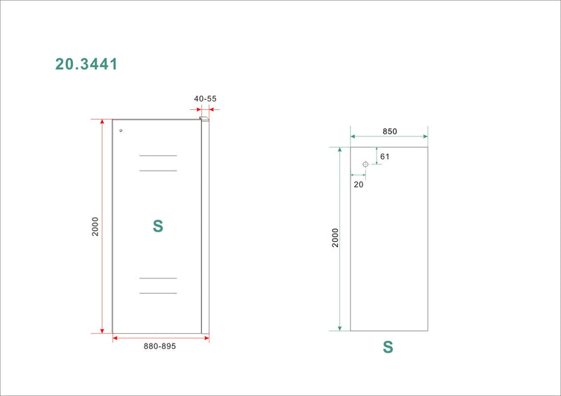 Side zijwand voor Puerta en Slide nisdeur 900 x 2000 x 8 mm nano helder glas/chroom