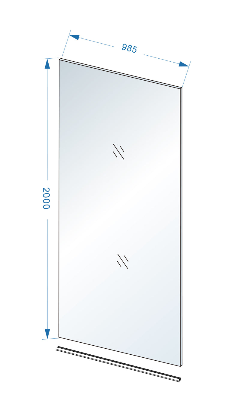 Slim glasplaat 1000 x 2000 x 8 mm nano helder glas