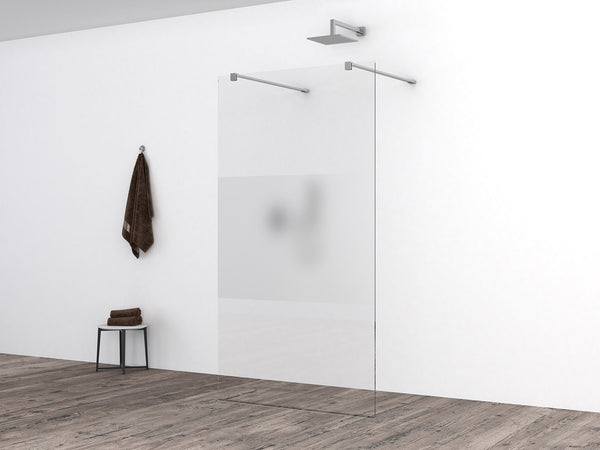 Slim glasplaat 1000 x 2000 x 8 mm nano helder glas met melkglas middenband