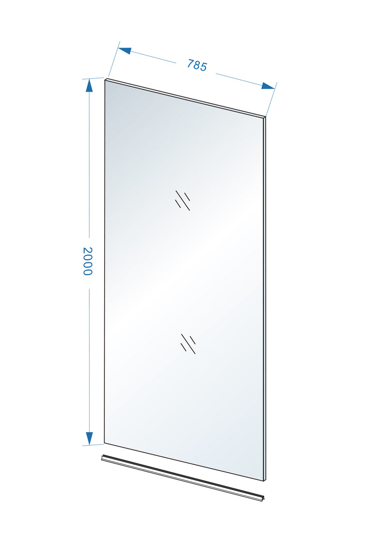 Slim glasplaat 800 x 2000 x 8 mm nano rookglas