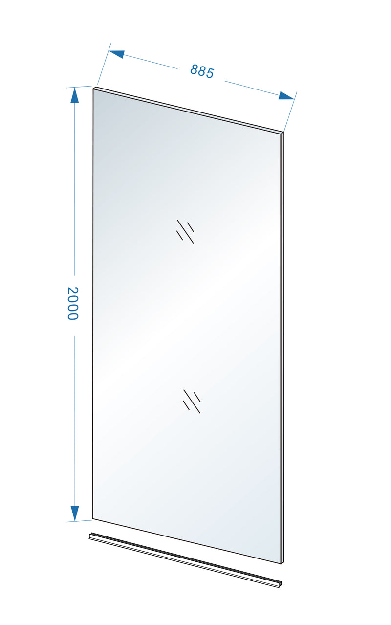 Slim glasplaat 900 x 2000 x 8 mm nano rookglas