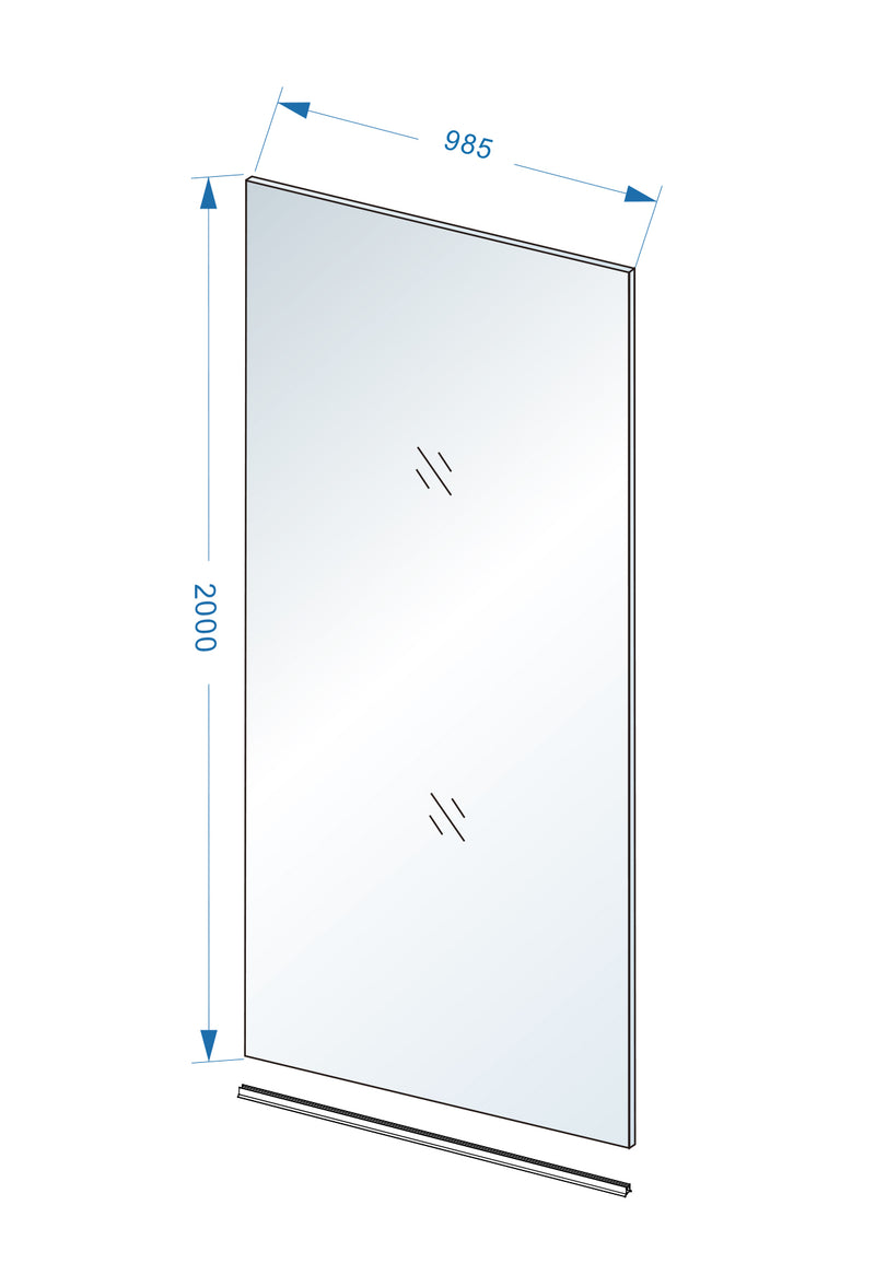 Slim glasplaat 1000 x 2000 x 8 mm nano rookglas