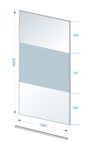 Slim glasplaat 1400 x 2000 x 8 mm nano helder glas met melkglas middenband