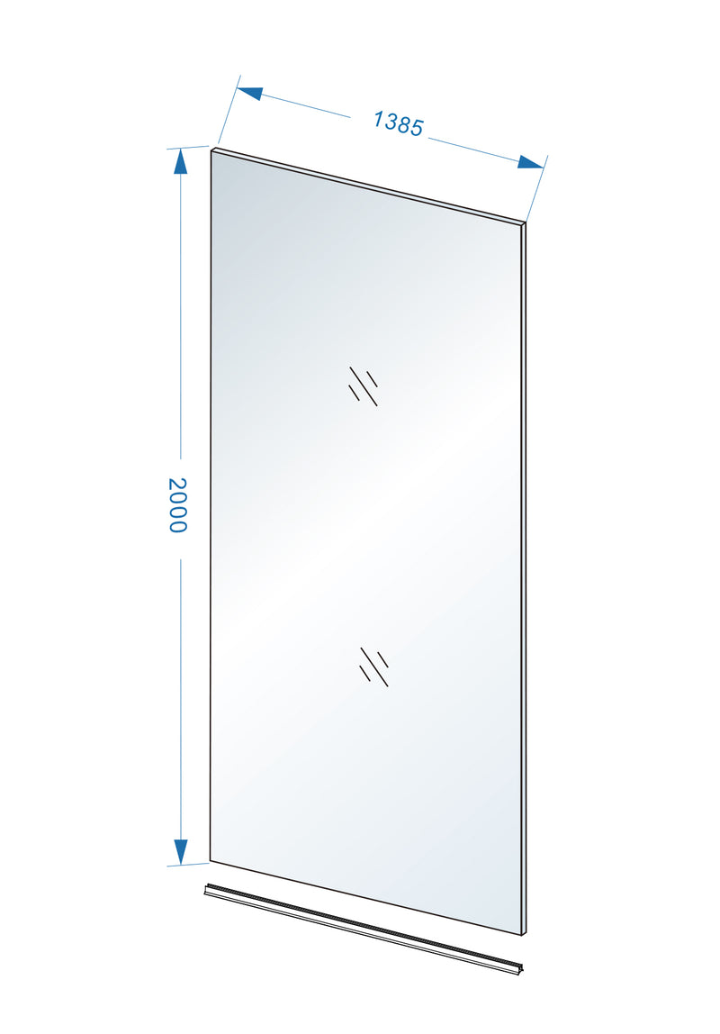 Slim glasplaat 1400 x 2000 x 8 mm nano rookglas