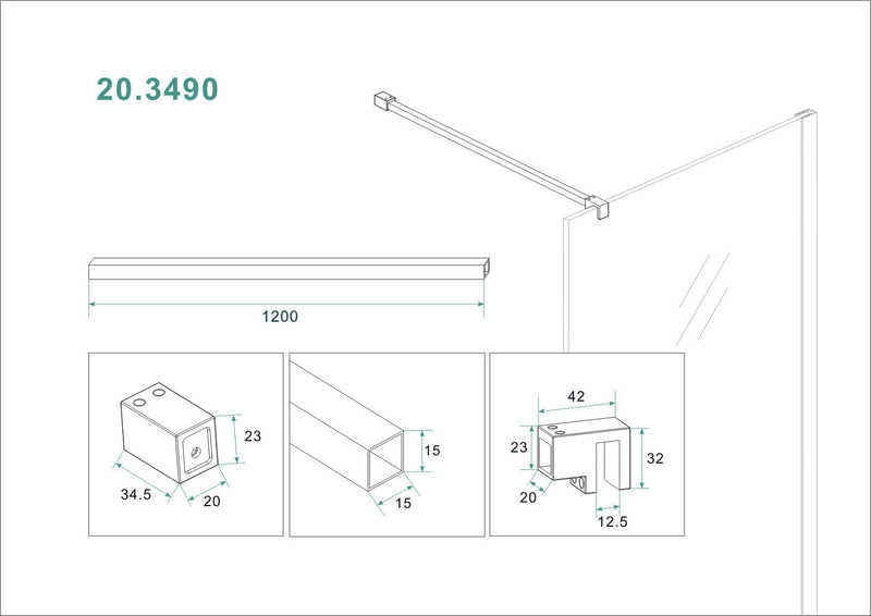 Slim stabilisatiestang 120 cm chroom