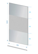 Slim glasplaat 900 x 2000 x 8 mm nano rookglas met melkglas middenband