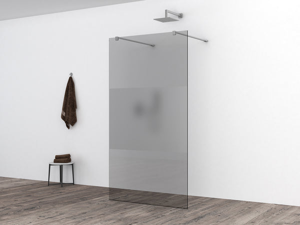 Slim glasplaat 1000 x 2000 x 8 mm nano rookglas met melkglas middenband