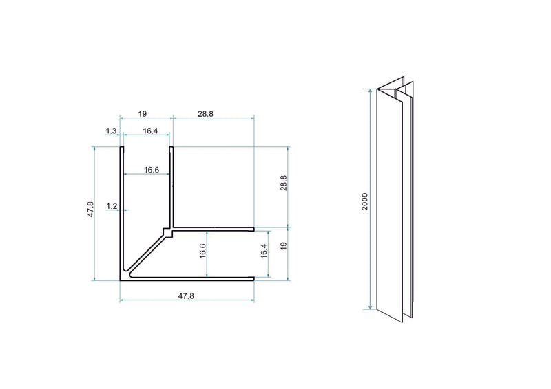 Horizon koppelset inloopdouche met nisdeur mat zwart