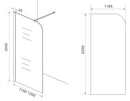Curvea inloopdouche 1200 x 2000 x 8 mm nano helder glas