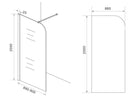 Curvea inloopdouche 900 x 2000 x 8 mm nano rookglas