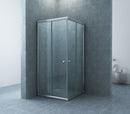 Eco hoekinstap cabine met 2 schuifdeuren 1000 x 1000 x 1900 x 5 mm nano helder glas/chroom