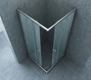 Eco hoekinstap cabine met 2 schuifdeuren 1000 x 1000 x 1900 x 5 mm nano helder glas/chroom