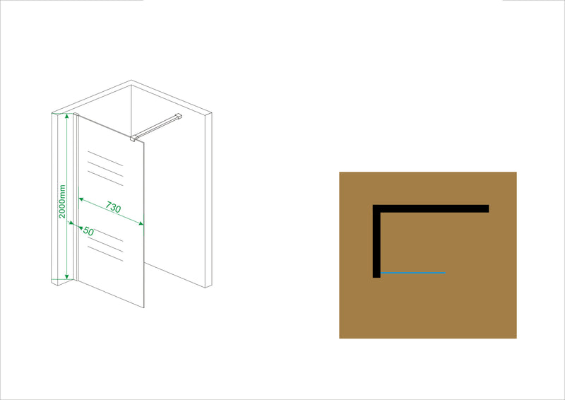 Graffic inloopdouche 800 x 2000 x 10 mm nano safety glass folie helder glas/chroom