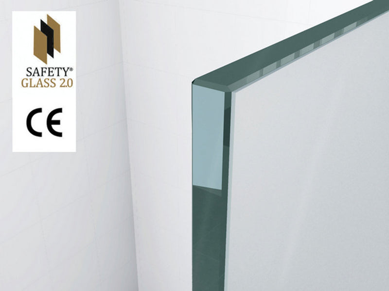 Graffic inloopdouche 1200 x 2000 x 10 mm nano safety glass folie helder glas/chroom