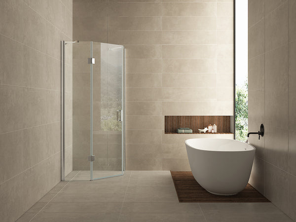 Pento cabine met 1 draaideur 1000 x 1000 x 2000 x 8 mm nano helder glas/chroom