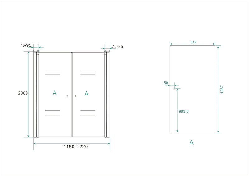 Lagos pendeldeur in nis 1200 x 2000 x 6 mm nano helder glas/chroom