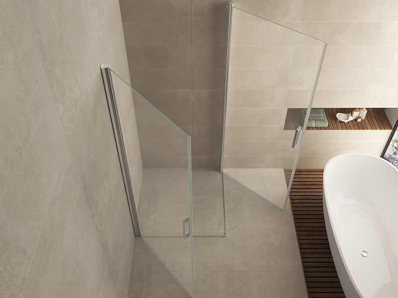 Salone cabine met 2 draaideuren 900 x 900 x 2000 x 8 mm nano helder glas/chroom