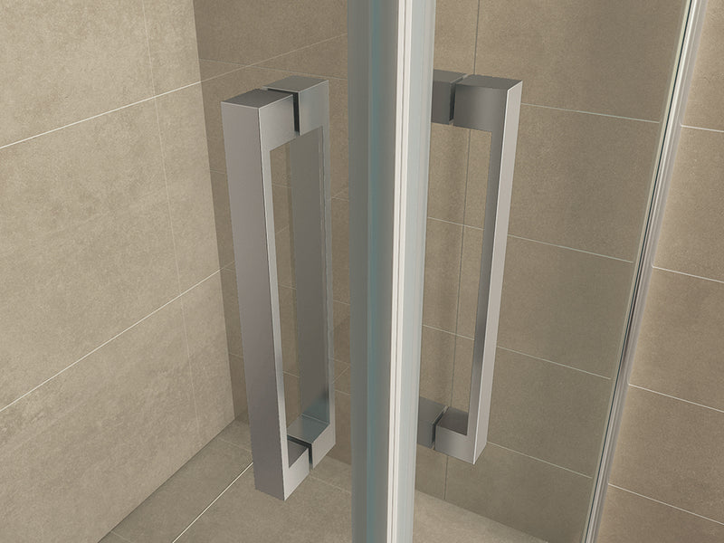 Salone cabine met 2 draaideuren 900 x 900 x 2000 x 8 mm nano helder glas/chroom