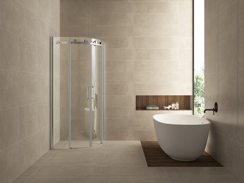 Entra cabine kwartrond met 2 schuifdeuren 900 x 900 x 2000 x 8 mm nano helder glas/chroom