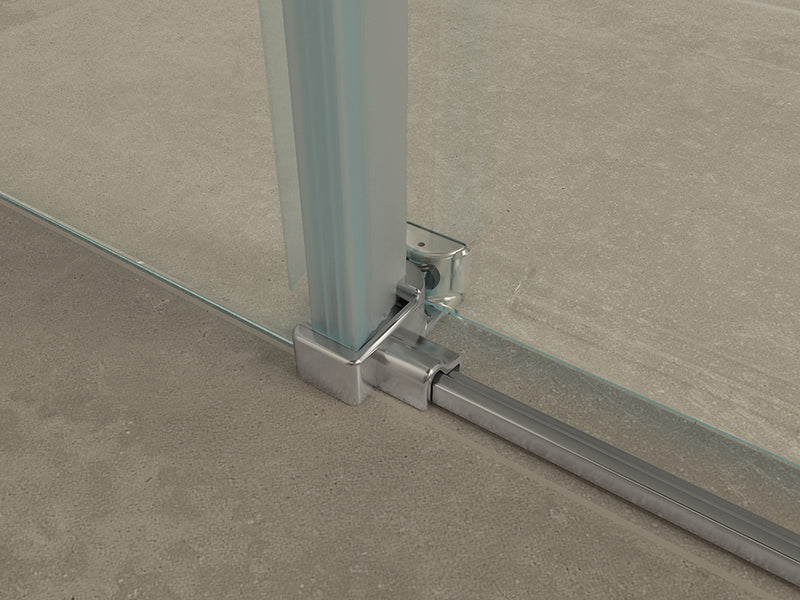 Pared cabine met 1 schuifdeur 1200 x 900 x 2000 x 8 mm nano helder glas/chroom