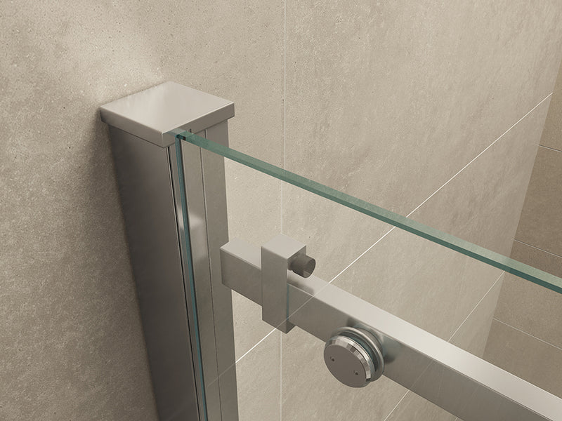 Slide nis schuifdeur 1400 x 2000 x 8 mm nano helder glas/chroom