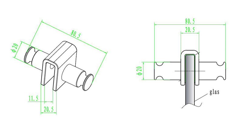 Dubbele handdoekhaak voor douchewand chroom