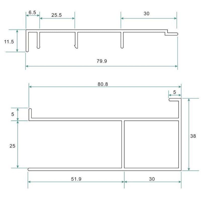 alu.verbredingsprofiel 3cm x 200cm