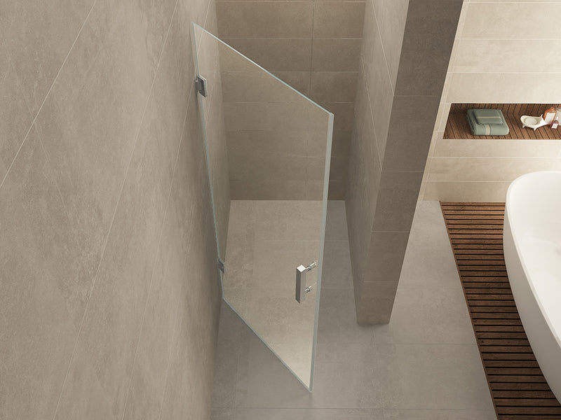 Less nisdeur 900 x 2000 x 8 mm nano helder glas/chroom