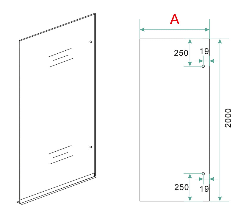 Less glasplaat rechts 1000 x 2000 x 8 mm nano spiegelrook- naar helder glas