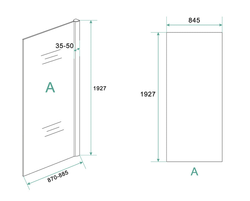 Cerra eco inloopdouche 900 x 1950 x 6 mm nano helder glas/chroom