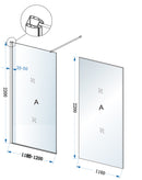Eco inloopdouche 1200 x 2200 x 8 mm nano helder glas/chroom