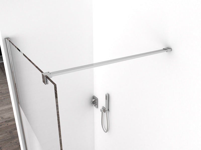 Comfort inloopdouche 700 x 2000 x 10 mm nano helder glas met melkglas middenband/chroom